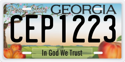 GA license plate CEP1223