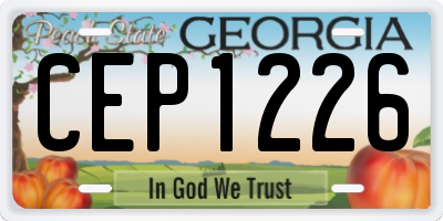GA license plate CEP1226
