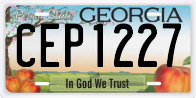 GA license plate CEP1227