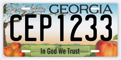 GA license plate CEP1233