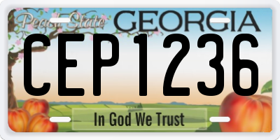GA license plate CEP1236