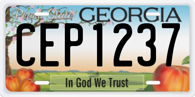 GA license plate CEP1237