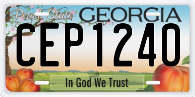 GA license plate CEP1240