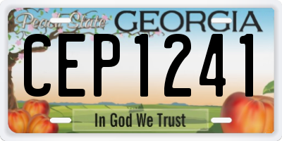 GA license plate CEP1241