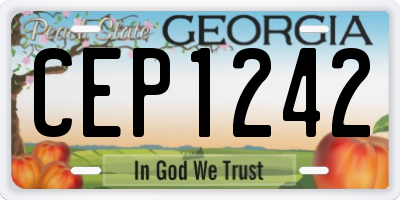 GA license plate CEP1242