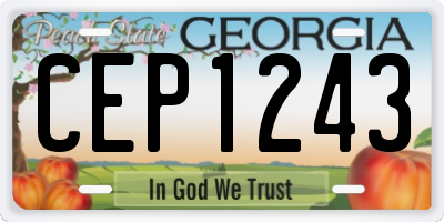 GA license plate CEP1243