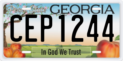 GA license plate CEP1244