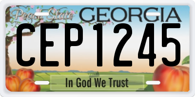 GA license plate CEP1245