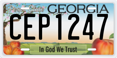 GA license plate CEP1247