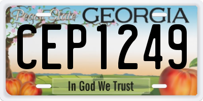 GA license plate CEP1249