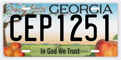 GA license plate CEP1251