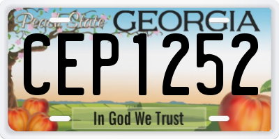 GA license plate CEP1252