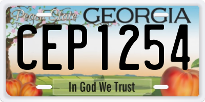 GA license plate CEP1254