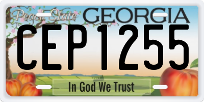 GA license plate CEP1255