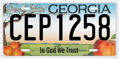 GA license plate CEP1258