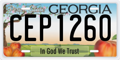 GA license plate CEP1260