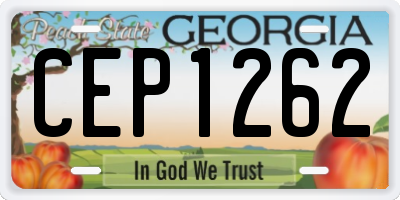 GA license plate CEP1262