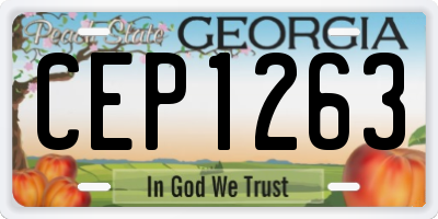 GA license plate CEP1263