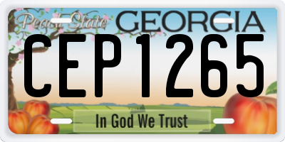 GA license plate CEP1265
