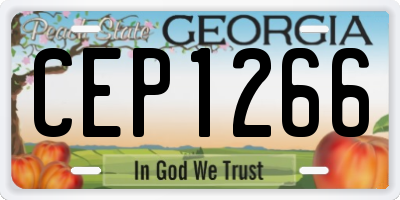 GA license plate CEP1266