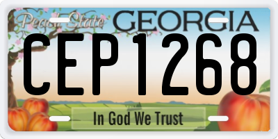 GA license plate CEP1268