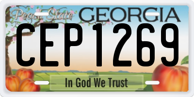GA license plate CEP1269