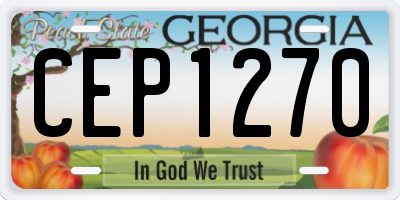 GA license plate CEP1270