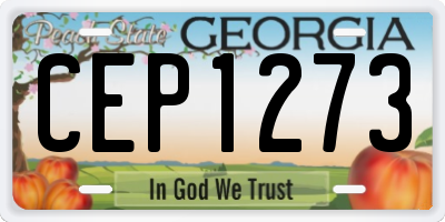 GA license plate CEP1273