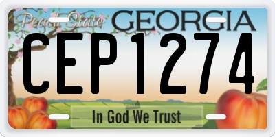 GA license plate CEP1274