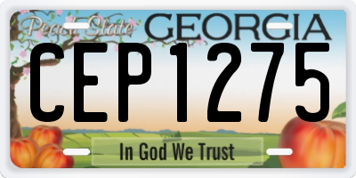 GA license plate CEP1275