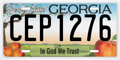 GA license plate CEP1276