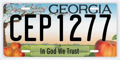 GA license plate CEP1277