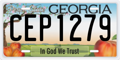 GA license plate CEP1279