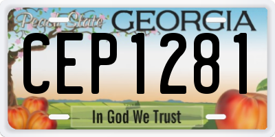 GA license plate CEP1281