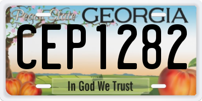 GA license plate CEP1282