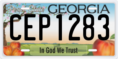 GA license plate CEP1283