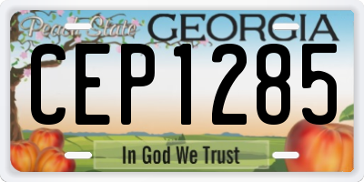 GA license plate CEP1285