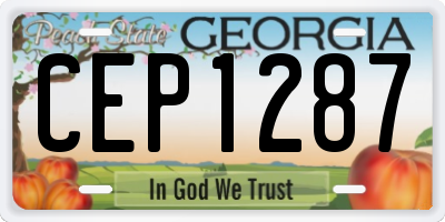 GA license plate CEP1287