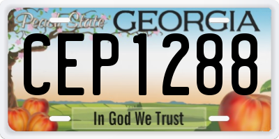 GA license plate CEP1288