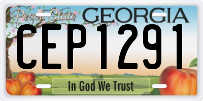 GA license plate CEP1291