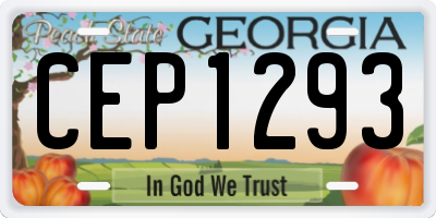 GA license plate CEP1293