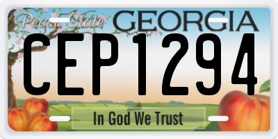 GA license plate CEP1294