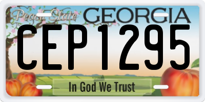 GA license plate CEP1295