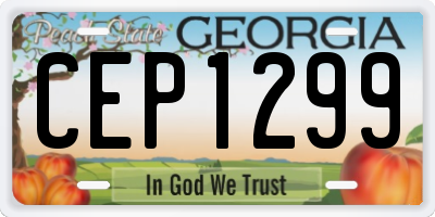 GA license plate CEP1299