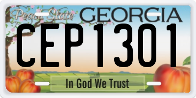 GA license plate CEP1301