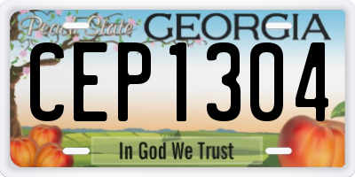 GA license plate CEP1304