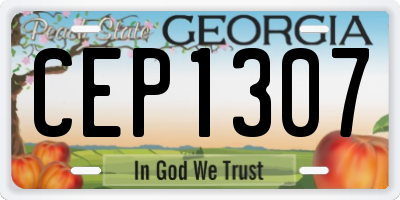 GA license plate CEP1307