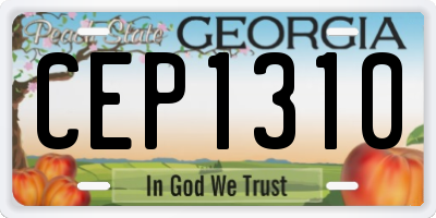 GA license plate CEP1310