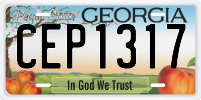 GA license plate CEP1317