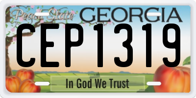 GA license plate CEP1319